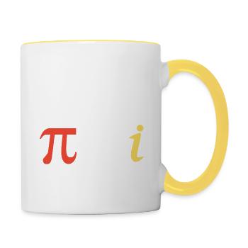 Lustig Mathematik Spruch Mathelehrer Mathesprüche - Tasse zweifarbig - Weiß/Gelb - Rechts