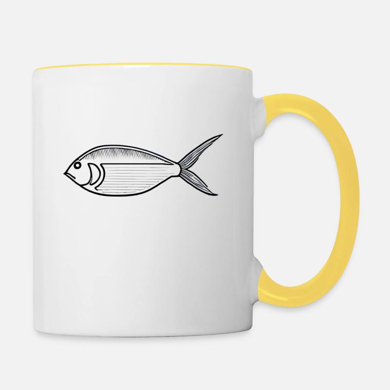 Elegant fish sea dweller - Contrasting Mug - white/yellow