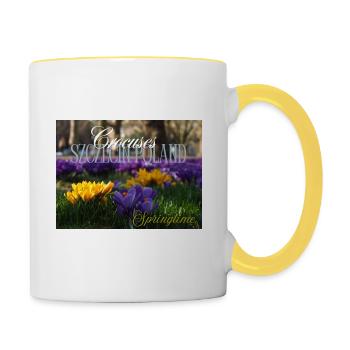 Crocuses Szczecin Poland Springtime - Contrasting Mug - white/yellow - Right