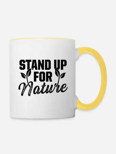 natur umweltschutz - Tasse zweifarbig - Weiß/Gelb