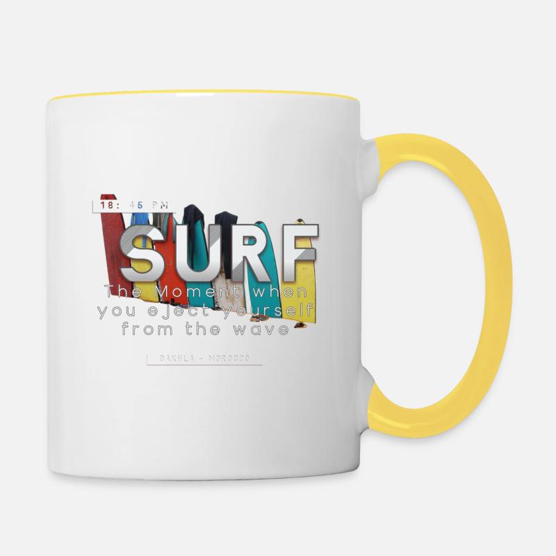 Surfing - Contrasting Mug - white/yellow