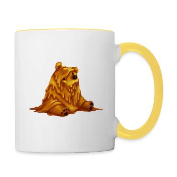 Malaienbär - Tasse zweifarbig - Weiß/Gelb - Rechts