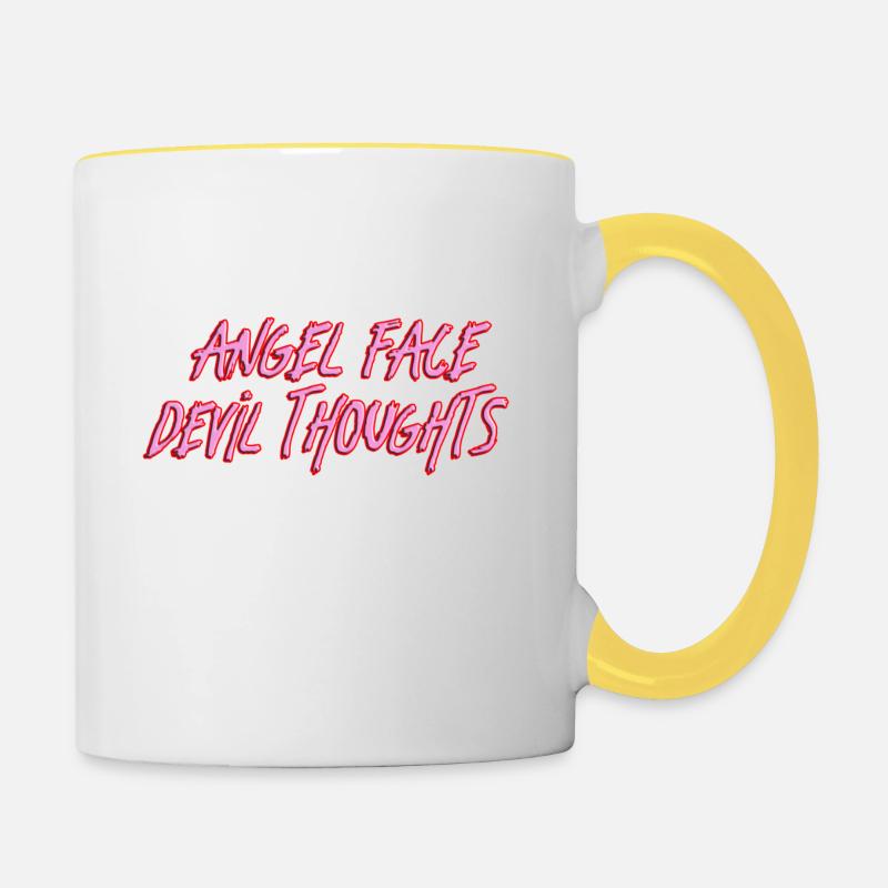 Angel and Devil - Tasse zweifarbig - Weiß/Gelb
