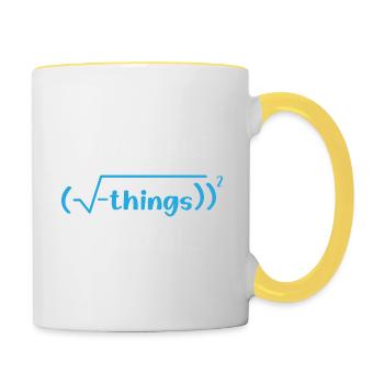 Lustig Mathematik Spruch Mathelehrer Mathesprüche - Tasse zweifarbig - Weiß/Gelb - Rechts