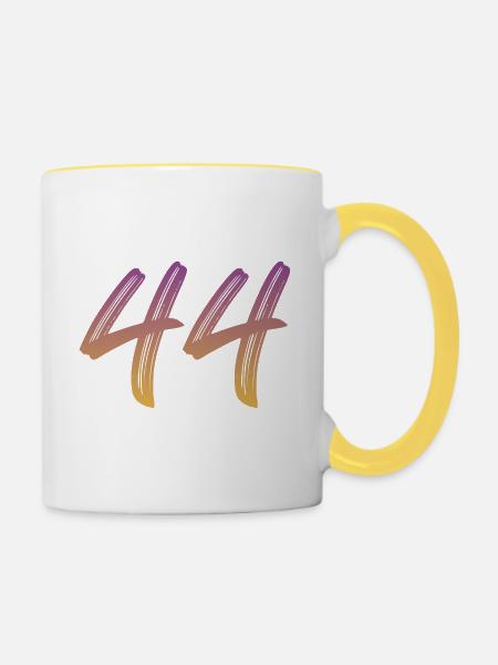 44 - Tasse zweifarbig - Weiß/Gelb