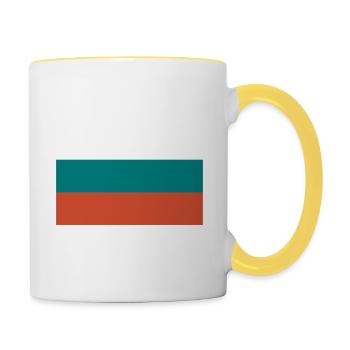 Drapeau de la Bulgarie Armoiries - Mug contrasté - blanc/jaune - Droite