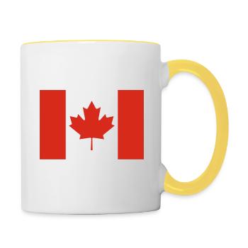 Armoiries du drapeau du Canada - Mug contrasté - blanc/jaune - Droite