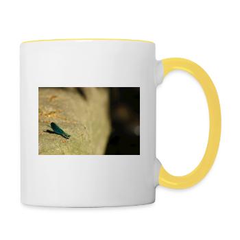 Male Calopteryx on Rock - Contrasting Mug - white/yellow - Right