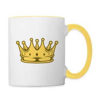 Couronne - Mug contrasté - blanc/jaune - Droite