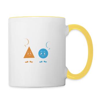 Lustig Mathematik Spruch Mathelehrer Mathesprüche - Tasse zweifarbig - Weiß/Gelb - Rechts