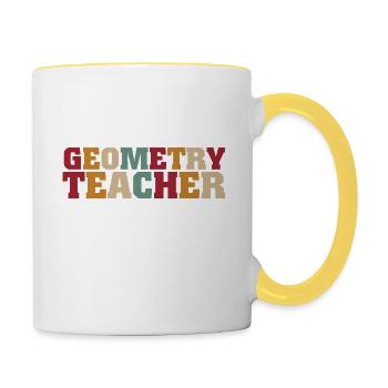 Lustig Mathematik Spruch Mathelehrer Mathesprüche - Tasse zweifarbig - Weiß/Gelb - Rechts