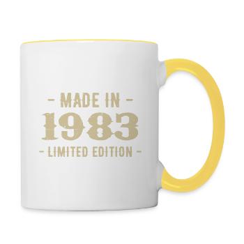 Vintage 1983 Édition Limitée Cadeau 1983 - Mug contrasté - blanc/jaune - Droite
