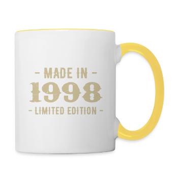 Vintage 1998 Édition Limitée Cadeau 1998 - Mug contrasté - blanc/jaune - Droite