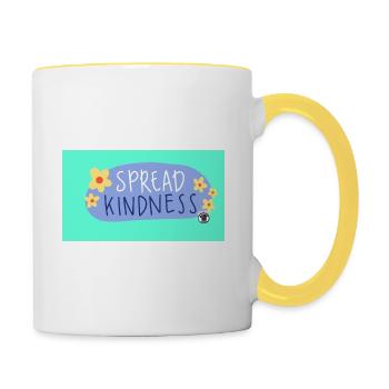 Spread kindness - Tasse zweifarbig - Weiß/Gelb - Rechts
