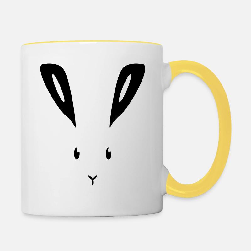 Hare lapin bunny bunny lapin lièvre - Mug contrasté - blanc/jaune