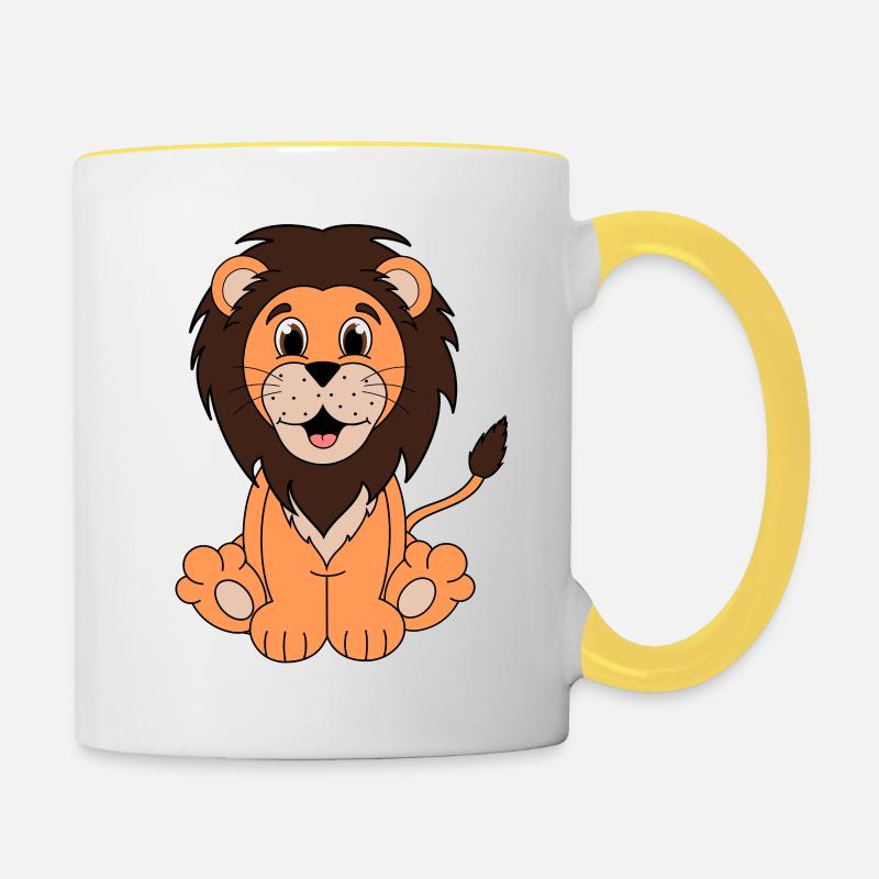 Lion - Mug contrasté - blanc/jaune
