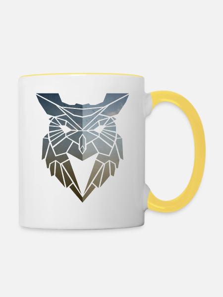 heulen - Tasse zweifarbig - Weiß/Gelb