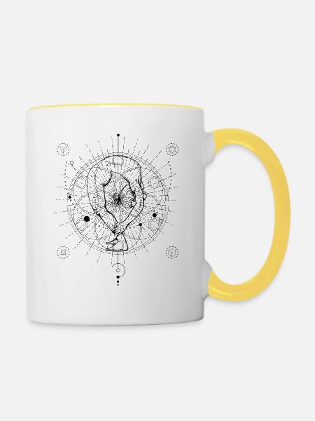 Yoga #1 - Tasse zweifarbig - Weiß/Gelb