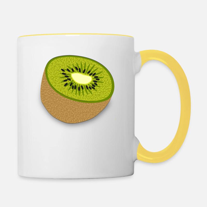 Kiwi - Tasse zweifarbig - Weiß/Gelb