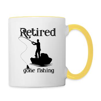 Retired Gone Fishing - Contrasting Mug - white/yellow - Right