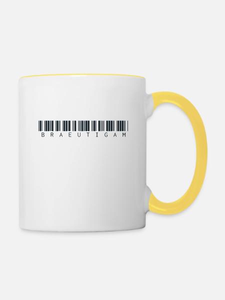 Bräutigam - Tasse zweifarbig - Weiß/Gelb