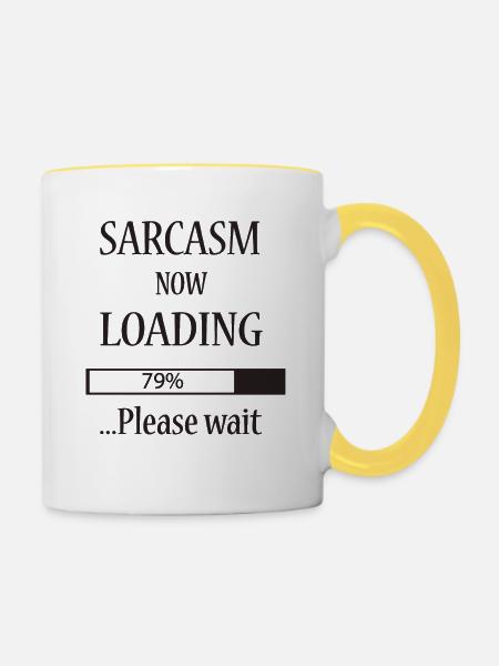 Sarkasmus - Tasse zweifarbig - Weiß/Gelb