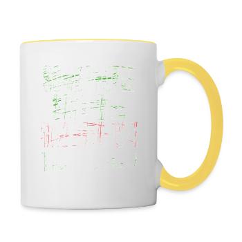 "Einige Leute sagen, ich habe eine schlechte - Tasse zweifarbig - Weiß/Gelb - Rechts
