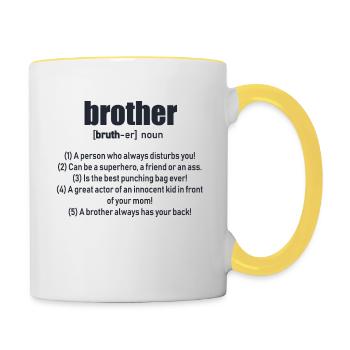 Frère - Mug contrasté - blanc/jaune - Droite