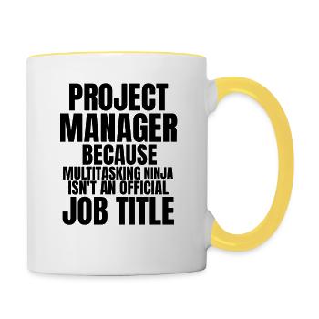 Projekt Manager Multitasking Ninja - Tasse zweifarbig - Weiß/Gelb - Rechts