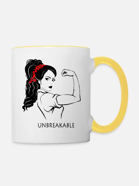 Mädchenpower - Tasse zweifarbig - Weiß/Gelb