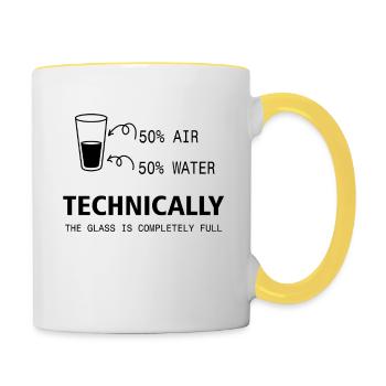 Glass Wasser Nerd - Tasse zweifarbig - Weiß/Gelb - Rechts