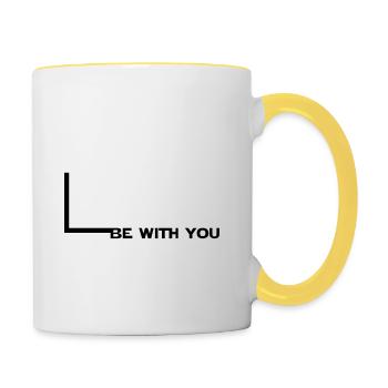 Tolle & trendige T-Shirt-Designs Möge das F mit - Tasse zweifarbig - Weiß/Gelb - Rechts