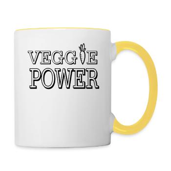 végétarien - Mug contrasté - blanc/jaune - Droite