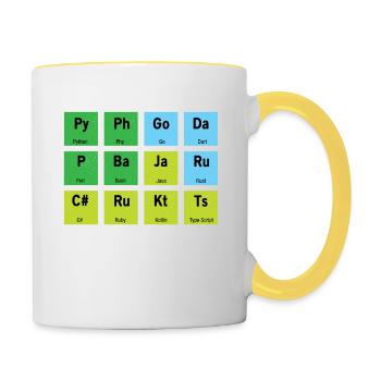 Développeur informatique coden - Mug contrasté - blanc/jaune - Droite