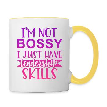 I'm not bossy I just have leadership skills - Tasse zweifarbig - Weiß/Gelb - Rechts