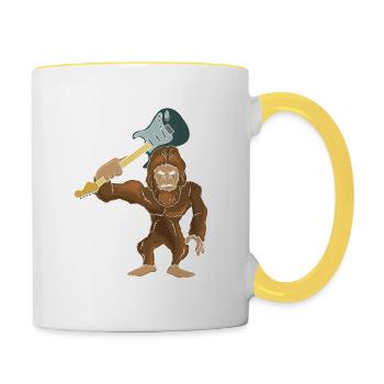 Gitarrist - Tasse zweifarbig - Weiß/Gelb - Rechts