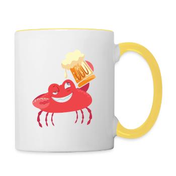 Krabbe - Tasse zweifarbig - Weiß/Gelb - Rechts