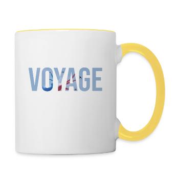 patrouille de France voyage - Mug contrasté - blanc/jaune - Droite