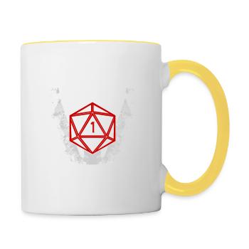 Cooles Fantasy D20 Dice Heartbeat Well Shit D20 - Tasse zweifarbig - Weiß/Gelb - Rechts