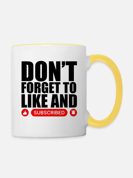 Video Blogger Vlogger Like Subscribe Podcaster - Tasse zweifarbig - Weiß/Gelb