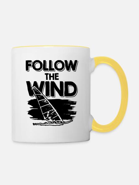 Windsurfing windsurfer - Tasse zweifarbig - Weiß/Gelb