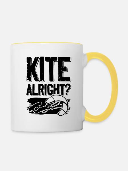 kiteboarding kitesurfing - Tasse zweifarbig - Weiß/Gelb