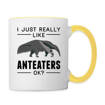 Anteater Gift Birthday Saying Women - Contrasting Mug - white/yellow - Right