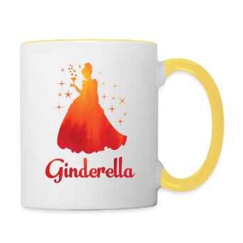 Ginderella Gin Braut jga Team Junggesellenabschied - Tasse zweifarbig - Weiß/Gelb - Rechts