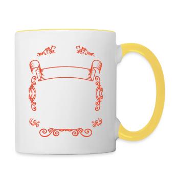 Vintage Flourish Cadeau Anniversaire Février 2010 - Mug contrasté - blanc/jaune - Droite