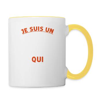 Je suis un papy qui déchire - Mug contrasté - blanc/jaune - Droite