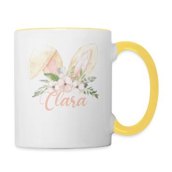 Hasenohren Clara - Tasse zweifarbig - Weiß/Gelb - Rechts