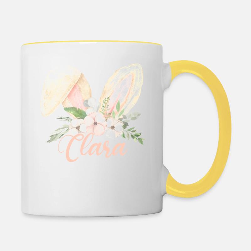 Hasenohren Clara - Tasse zweifarbig - Weiß/Gelb