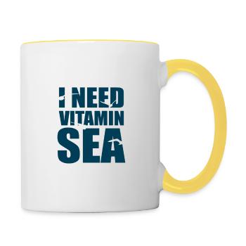 I need Vitamin Sea - Flock of Seagulls - Gift - Contrasting Mug - white/yellow - Right