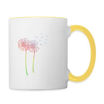 Planeur pissenlit planeur planeur - Mug contrasté - blanc/jaune - Droite